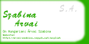 szabina arvai business card