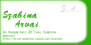 szabina arvai business card